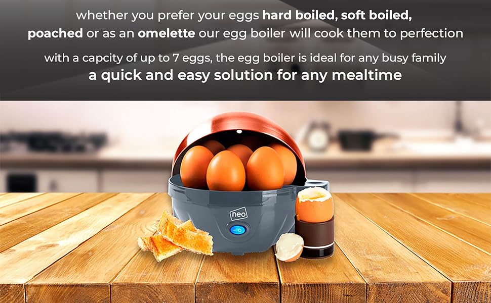 Neo 3 in 1 Durable Kitchen Electric Egg Cooker, Boiler, Poacher Poached