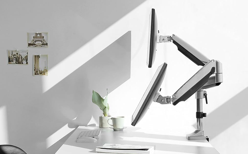 Amazon.in Buy Rife Dual Monitor Height Adjustable Gas Spring Desk