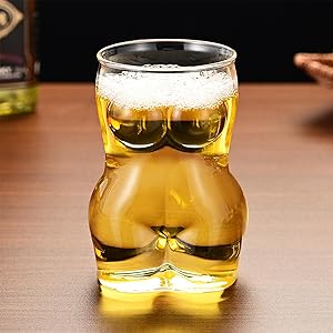 ボヘミアガラス　ビールを持つ主人 ビールジョッキーを持つ人形 Amazon.co.jp: ボディショットグラス | セクシーなボディの