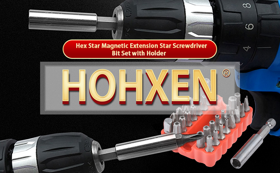 HOHXEN Tamper Proof Security Screw Hex Bit Head Set with