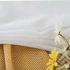 Deconovo Tende In Voile Con Passanti 2 Pannelli 140x245 Cm (LxA) - Bianco 15 A