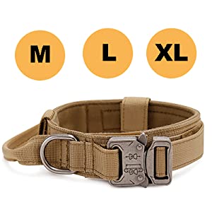 Huntvp Tactical Dog Collar with Control Handle Military Adjustable Collar for Medium-sized dogs