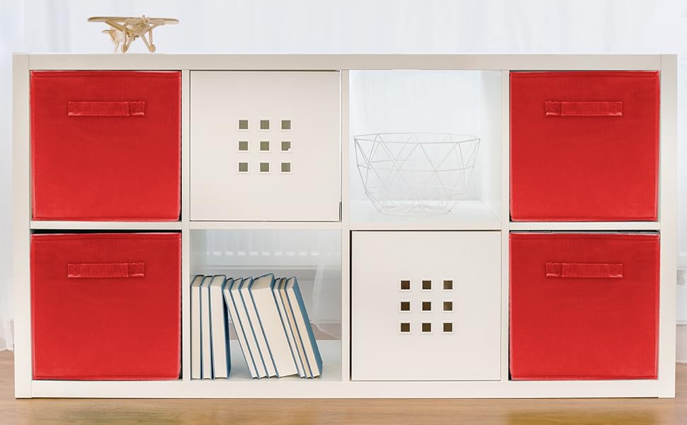 Sorbus Foldable Storage Cubes 6 Fabric Baskets for Organizing Pantry, Shelf, Toy Box, Cubby
