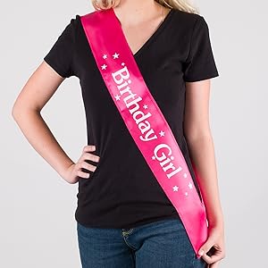 pink birthday girl sash