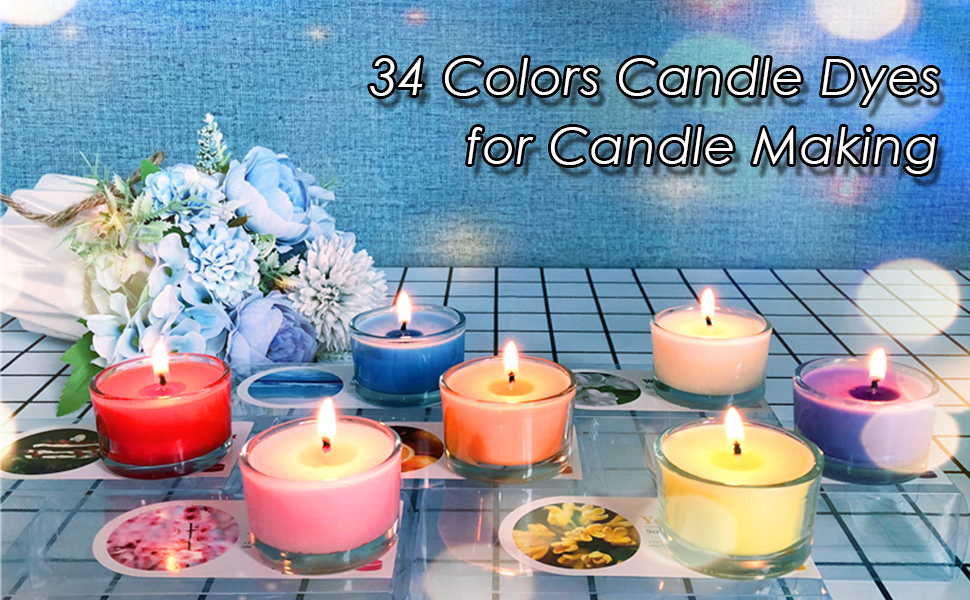 Candle Wax Dye for Candle Making, 34 Colors Candle Dyes