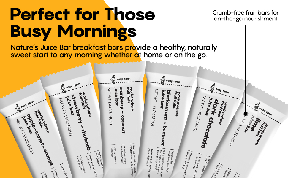 Breakfast Bars - Healthy Fruit Protein Snack Energy, Meal Replacement Gluten-Free, Vegan Low-Calorie