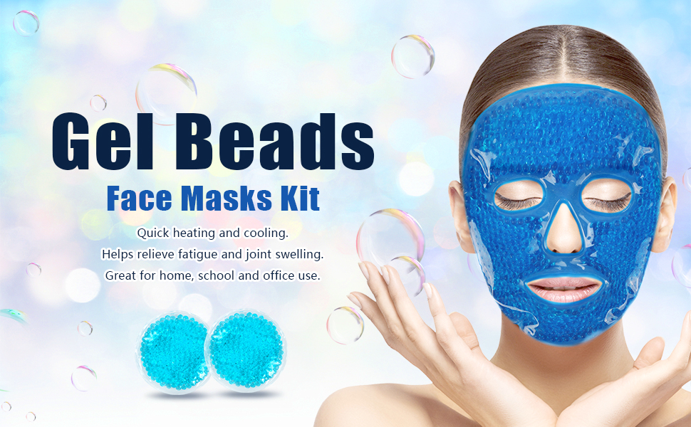 3pcs Gel Beads Face Masks Kit Hot/Cold Mask Cooling Ice