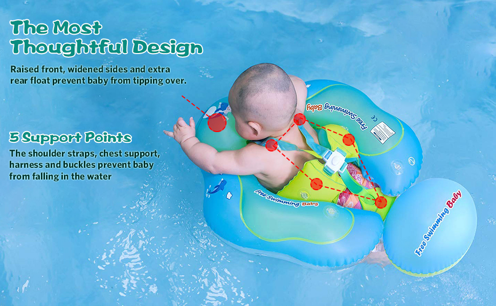JASOODL Baby Floats for Pool, Inflatable Swimming Pool Float with Float Tail, Resist