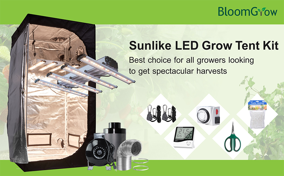 BloomGrow 1200W LED Full Spectrum Professional Grow Light Strips + 48