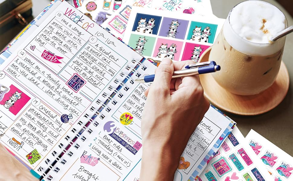 Grateful Heart Planner Stickers Variety Set for Gratitude, Thankful, Happy, Colorful, Heart