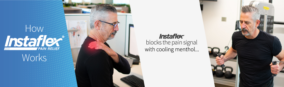 Instaflex blocks the pain signal with cooling menthol