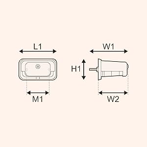 Chrome Stud-Mount License Plate Light Size Drawing.