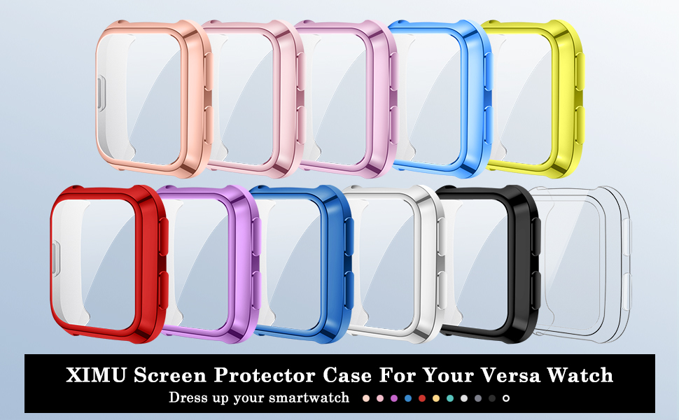 XIMU Screen Protector Case Compatible with Fitbit Versa