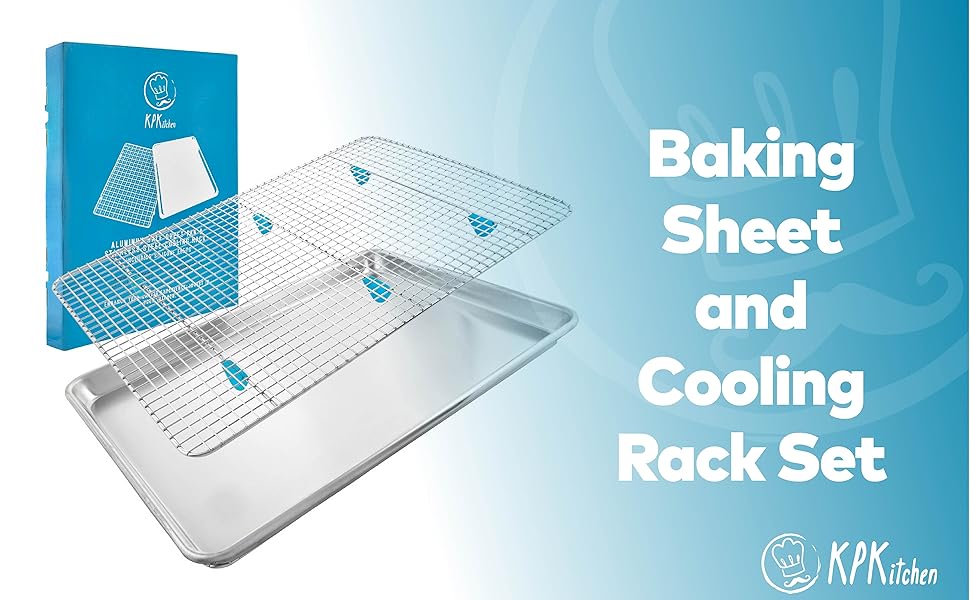 Baking Sheet with Cooling Rack Set (18” x 13” Pan / 16.8” x 11.8