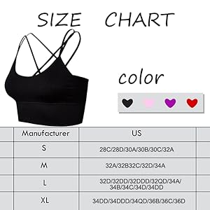 FIZILI Sports Bras for Women Activewear - Ladies Bras for Gym Yoga Running Fitness Workout 20 Please refer to measurement before you make a purchase decision