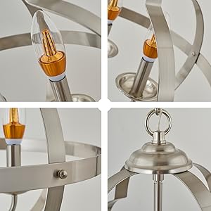 details of 4 lights metal orb chandeliers