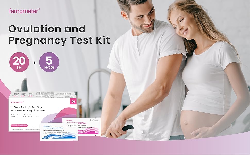 Femometer 20 Ovulation Test Strips and 5 Pregnancy Test Strips Combo