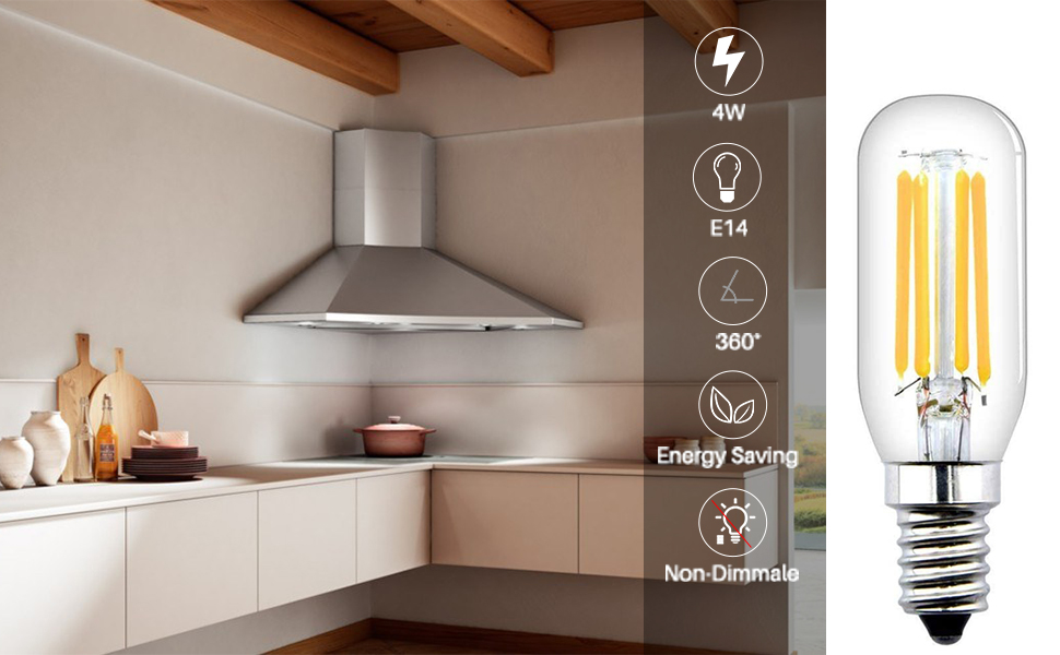Bonlux 4W LED Cooker Hood Light Bulbs E14 Warm White 2700K 40W
