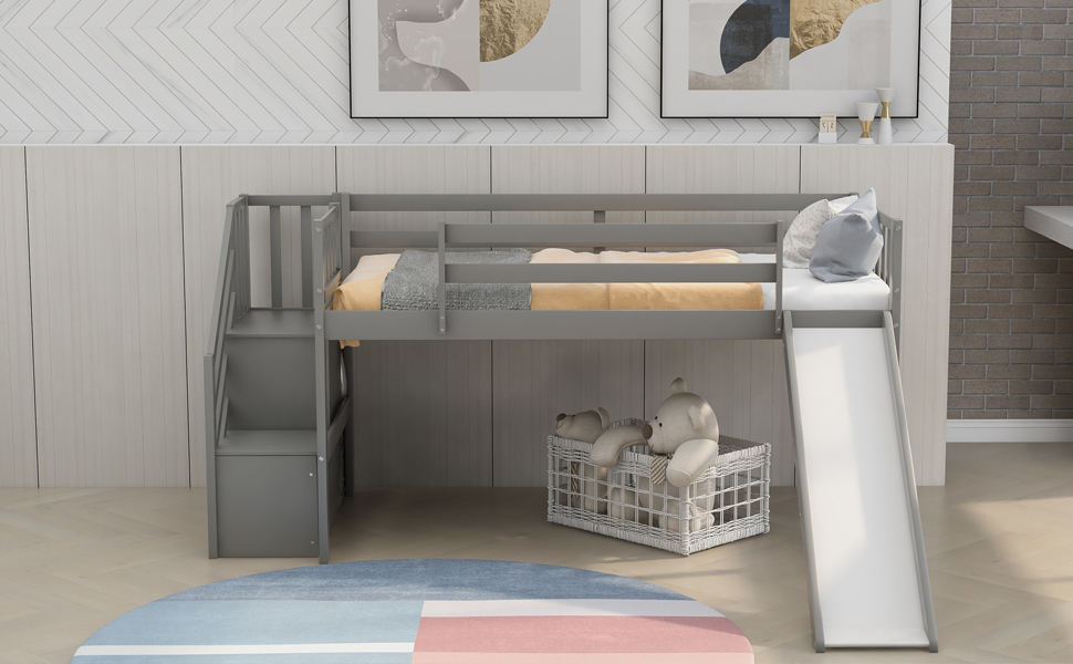 A wide variety of kids loft beds options are available to you loft bed with slide for kids low profile kids loft bed twin size with staircase and storage no box spring needed grey