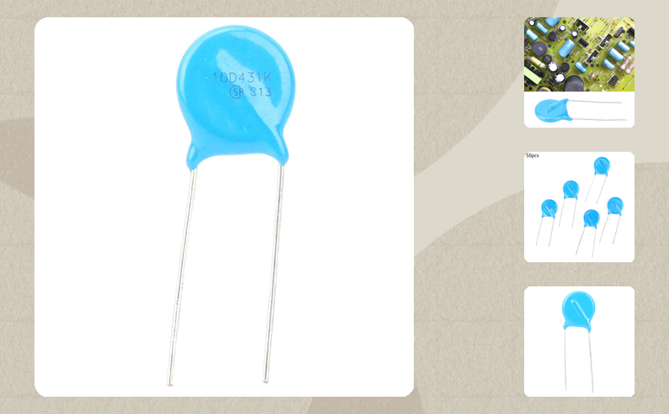 Varistori 10D431K - 50 Pezzi, 10mm, 430V, Per Elettronica E Fai Da Te