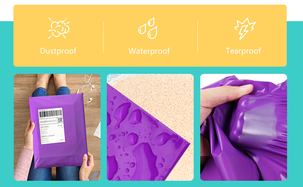 UCGOU Poly Mailers 10x13 Inch Purple 200 Pack Shipping