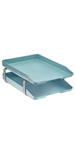 acrimet traditional letter tray 2 tier front load solid green color
