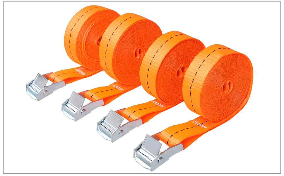 JAKAGO 1" x 16' Lashing Strap with Cam Lock Buckle Tie Down