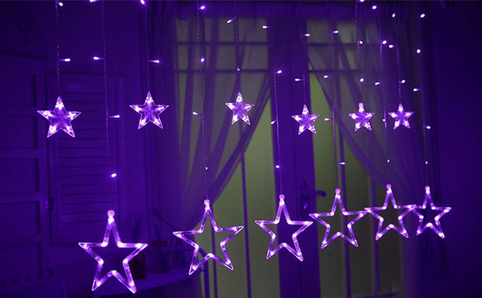 Christmas Star Curtain Lights LED String Fairy Lights