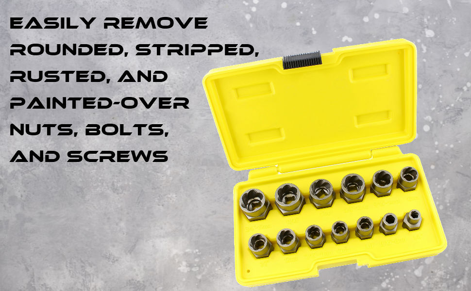 ABN Bolt and Nut Remover Sockets 3/8 Inch Nut and Bolt Extractor Set