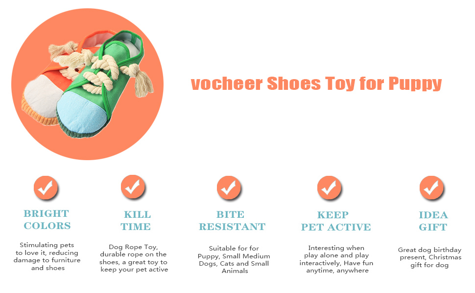 Pet Supplies vocheer Dog Chew Toy, Durable Dog Shoe Toy Dog