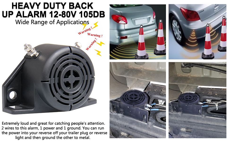 CarBole Reversing Back up Alarm, HeavyDuty 105dB 12V24V