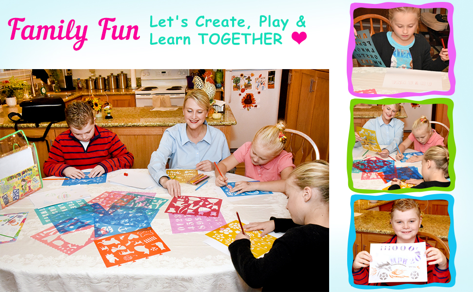 STENZTIME Ultimate Stencil Set Large 70 Piece Stencil Drawing Kit and