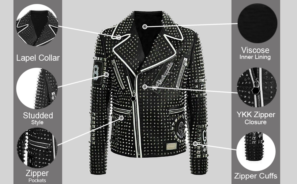 Black Studded Punk Jacket