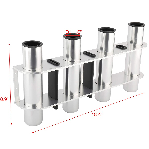 NovelBee 4 Tubes Aluminum Alloy Fishing Rod Holder for Boats Yacht