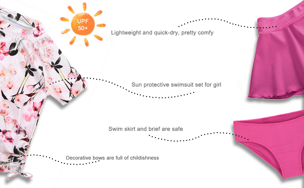 Big girls rash guard set