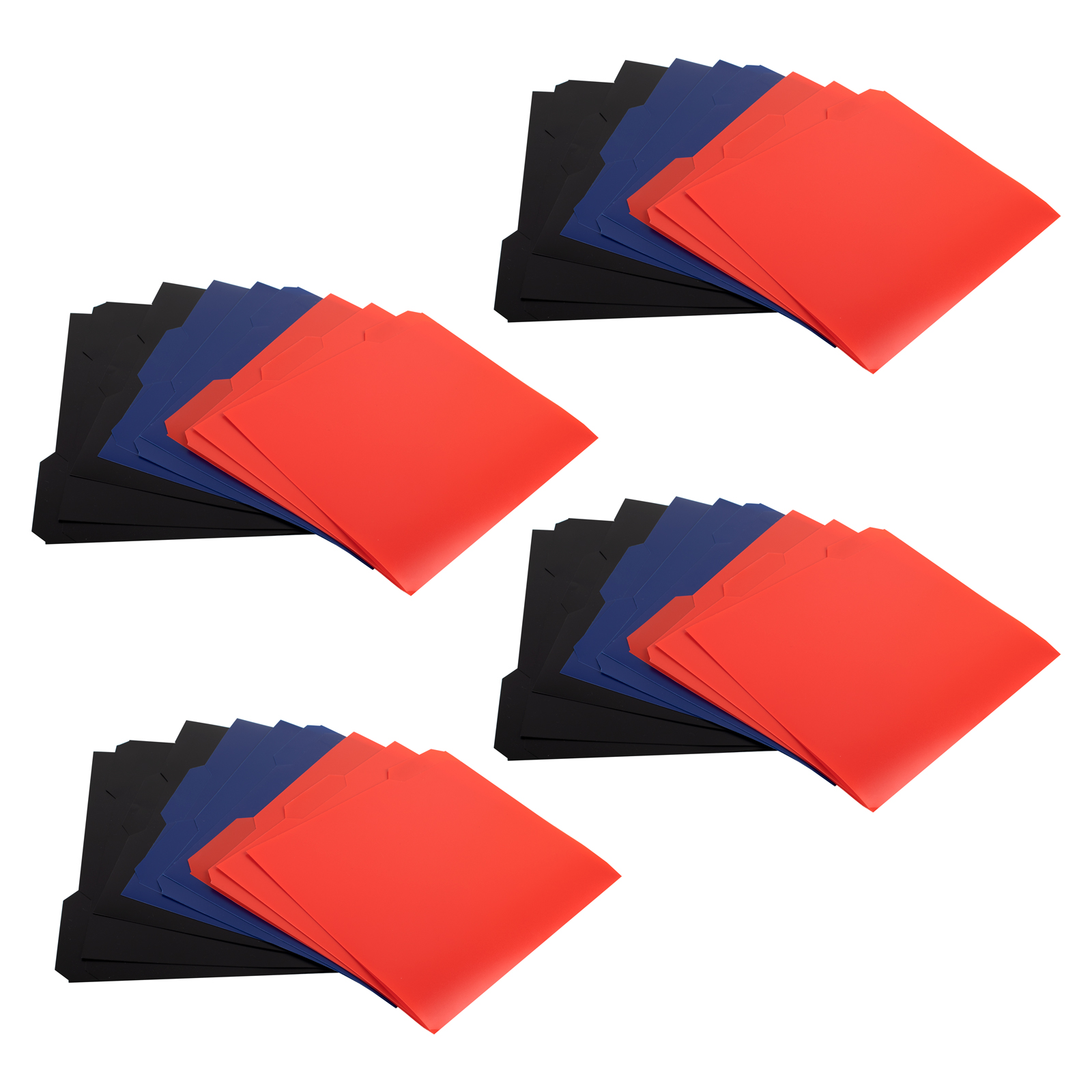 SUNEE Plastic File Folders (6 Assorted Colors, 18 Packs) 3 Tab File Folders Letter