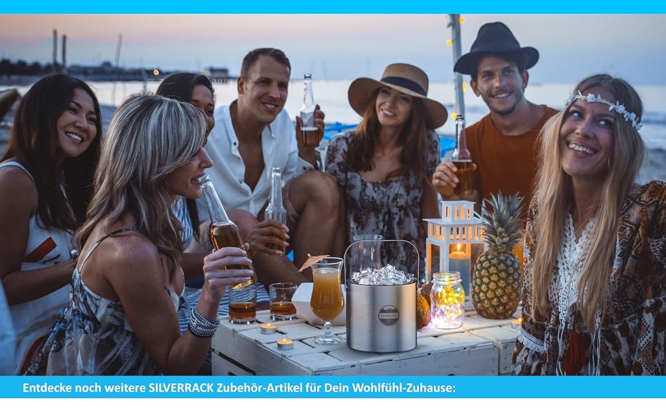 Cubitera con tapa y pinzas, recipiente para cubitos de hielo, acero inoxidable, doble pared