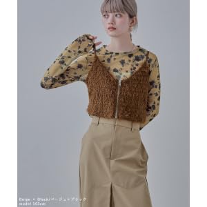 Amazon | [etoll] ローズプリントシアートップス トップス