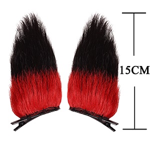 ColorGround Black and Red Wig with Horns Clips and Detachable Ears for Cosplay 4 alastor wig