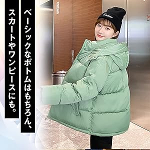 ダウンジャケット 中綿 ショート コート パーカー フード アウター 防寒 防風 お洒落 カジュアル 冬 ダウン ジャケット フード付き 黒 秋 冬 長袖 上着 防寒着 ジャンパー ブルゾン 軽量