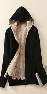Ansenesna Damen Sweatjacke Gefüttert mit Kapuze