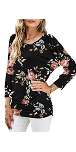 MODARANI Womens Dolman Tops 3/4 Sleeve Casual Tunic Tops