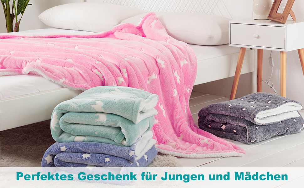 SOCHOW Glühen im Dunkeln Sherpa Decke