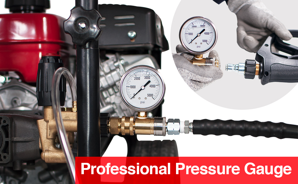 YAMATIC Pressure Gauge Kit for Pressure Washer 3/8 Inch