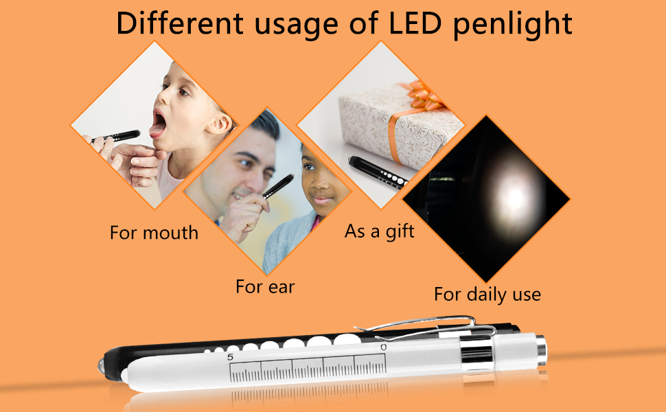 Opoway Nurse Penlight with Pupil Gauge Medical Pen Light for Nurses