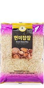 Rom America brown sweet rice sticky glutinous cooking Korean food Mochi ?                
