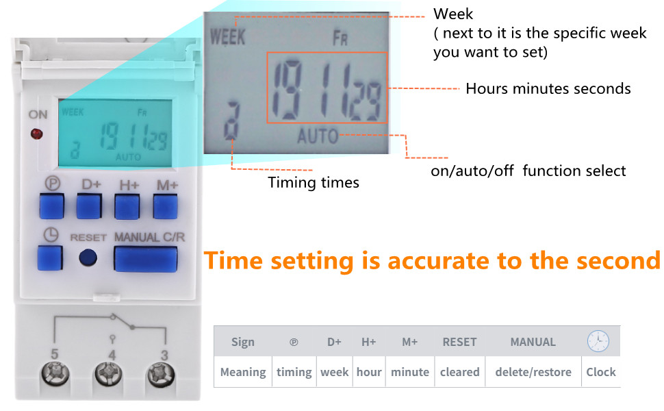 Digital Timer Switch LCD Display,Weekly Programmable Electronic Relay