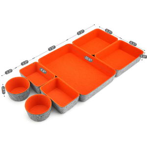 felt drawers organizer bins orange