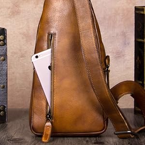 バッグ gathers leather one shoulder bag Amazon.com | Genuine Leather Sling Bag for Men Chest