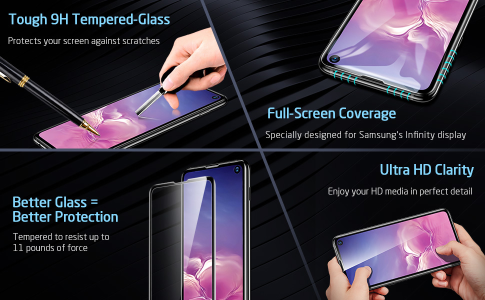 ESR Screen Protector for the Samsung Galaxy S10e [2 Pack], Tempered Glass Screen Protector [3D